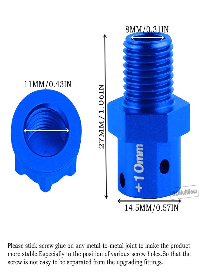 RCHuiWow 10MM Extended Wheel Hub Drive Upgrades Part for 1/8 Kraton/Outcast/Talion/Notorious 6S,1/7 Big Rock/Fireteam/Limitless 6S,Alloy 10MM Extended Wheel Hub Drive w/Anti-dust Cap Nuts,Navy Blue - Image 3